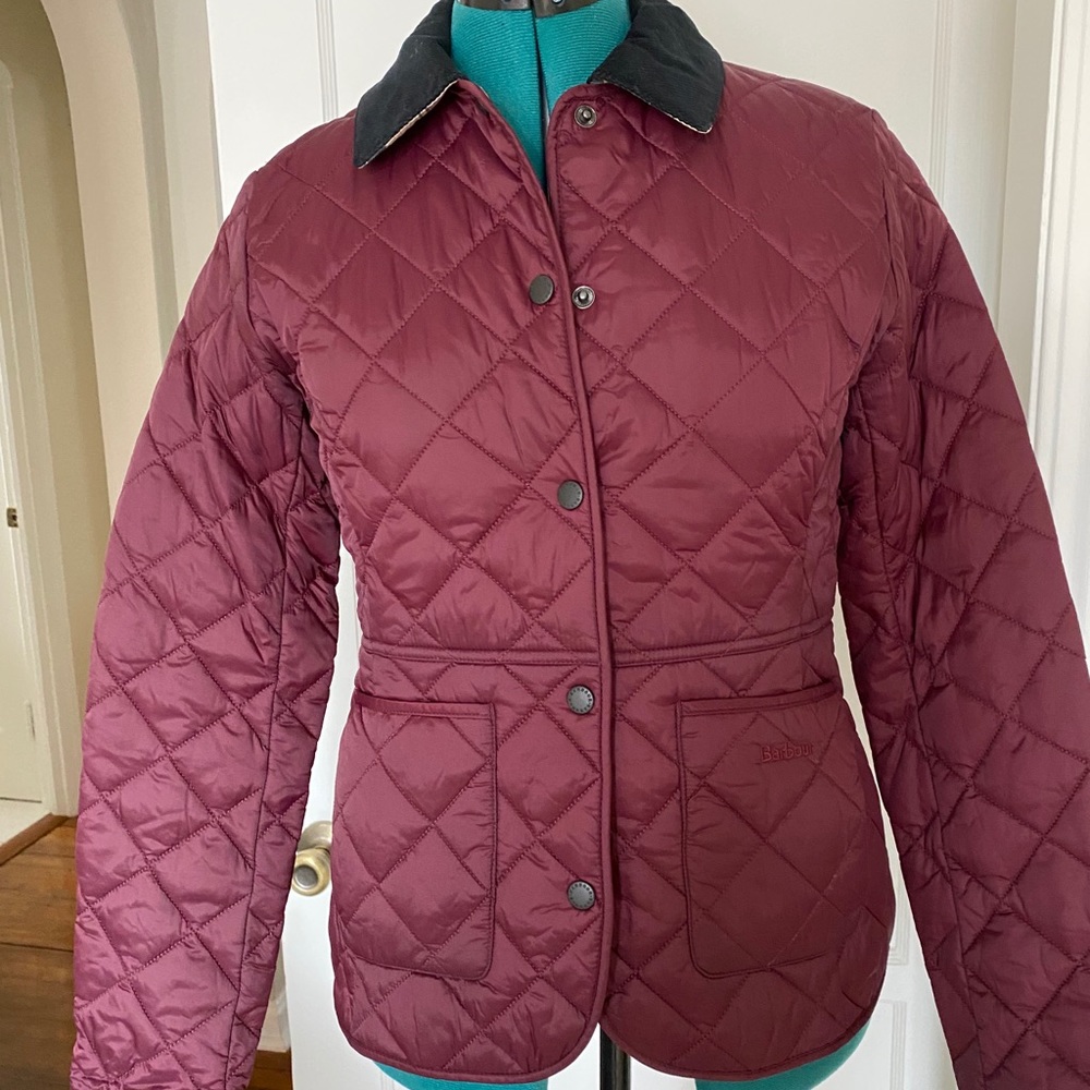 Barbour Quilted Jacket- NWT! Bordeaux/Navy